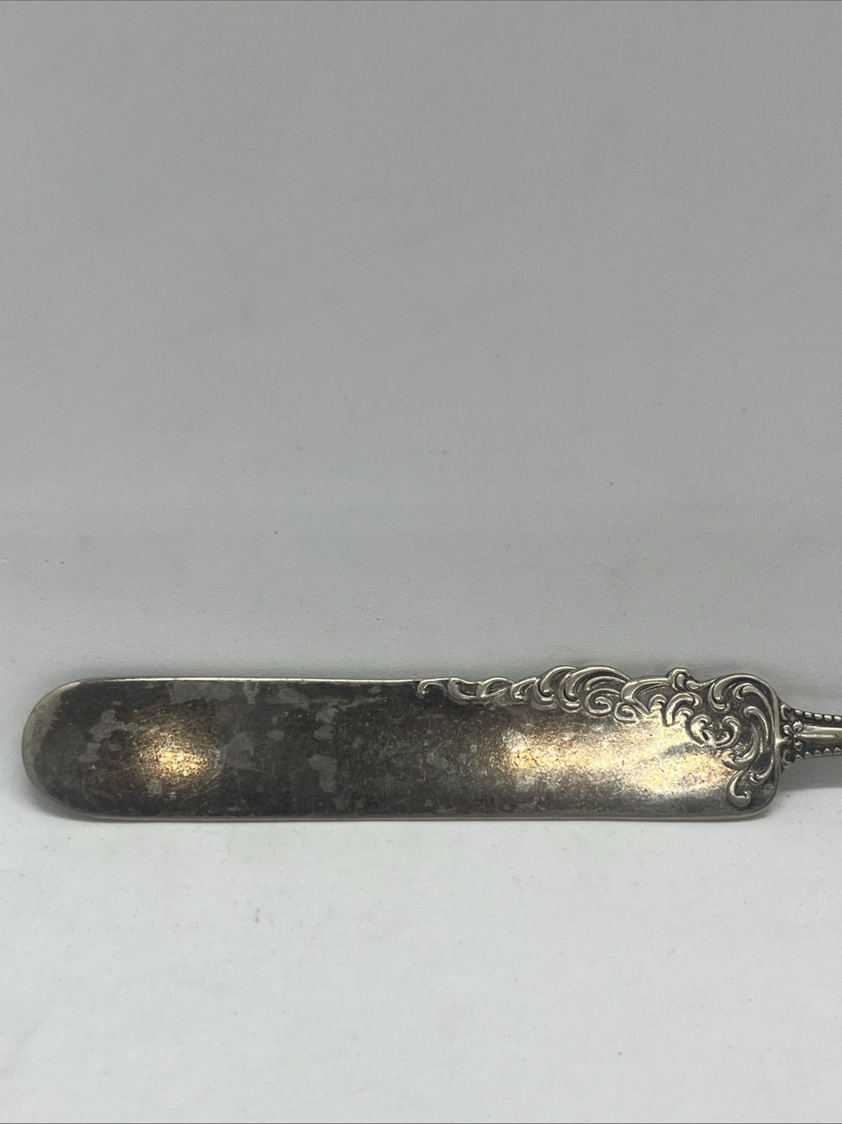 Vintage Rogers AA Silver Plate Ornate Floral Rounded Butter Knife