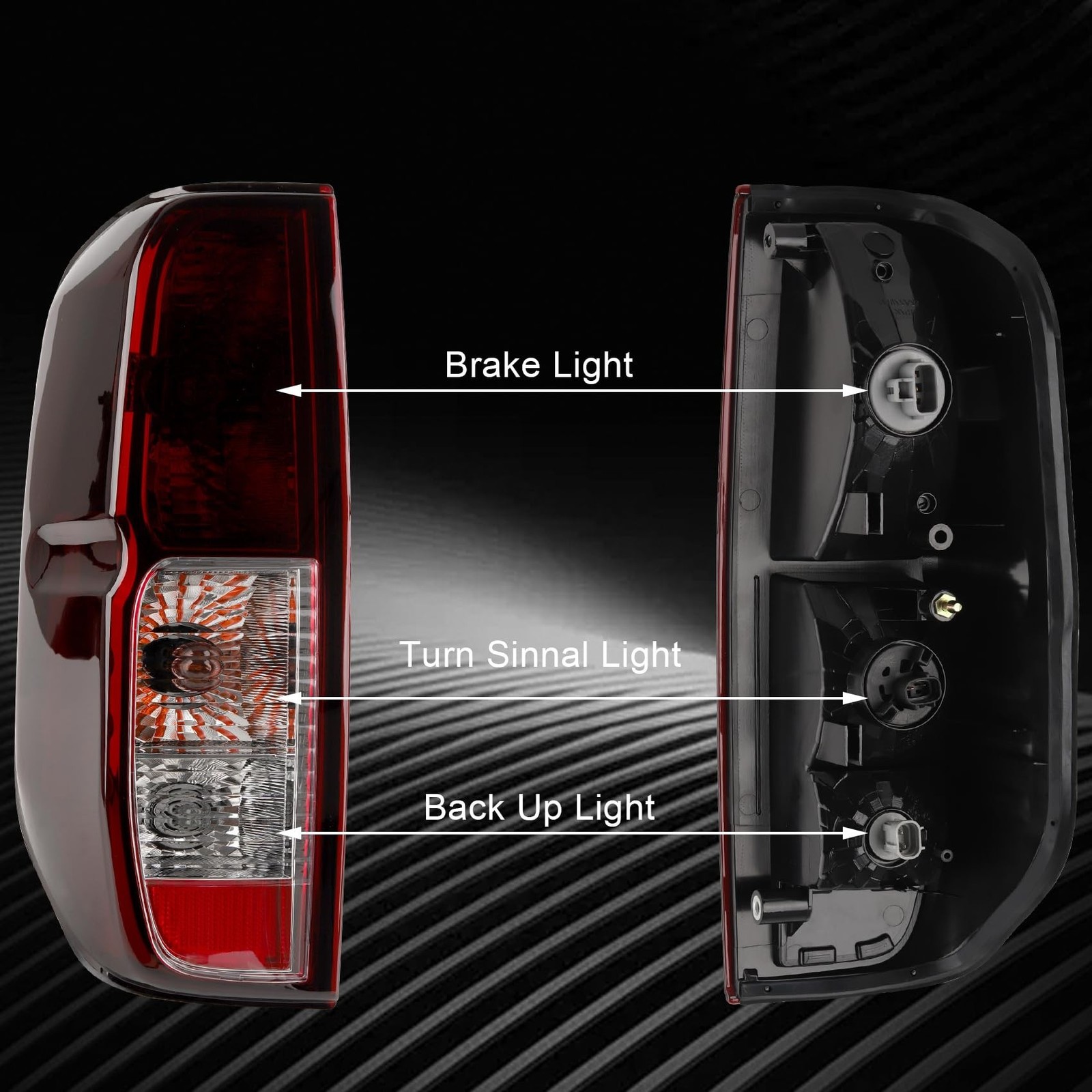 Dark Red Tail Lights With Halogen Bulbs Compatible With 2005-2021 Nissan Fron…
