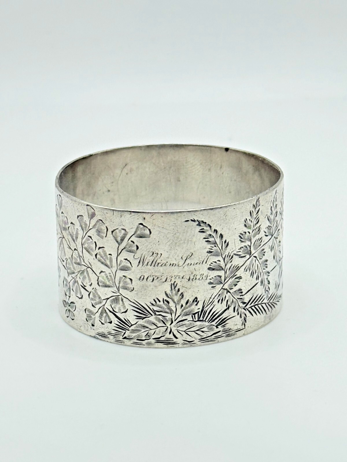 Victorian Floral Sterling Silver Napkin Ring John Kilpatrick London 1883