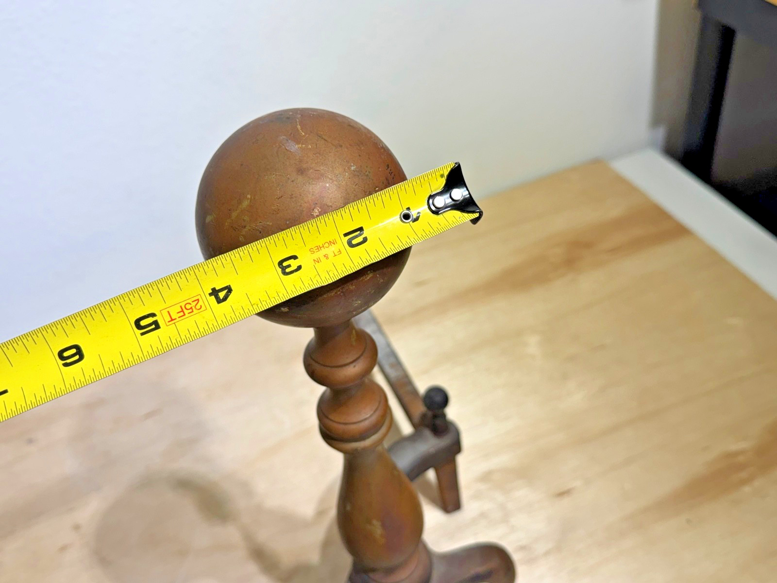 NEBCO Antique Solid Brass Andirons | Pair of (2) | See Pics