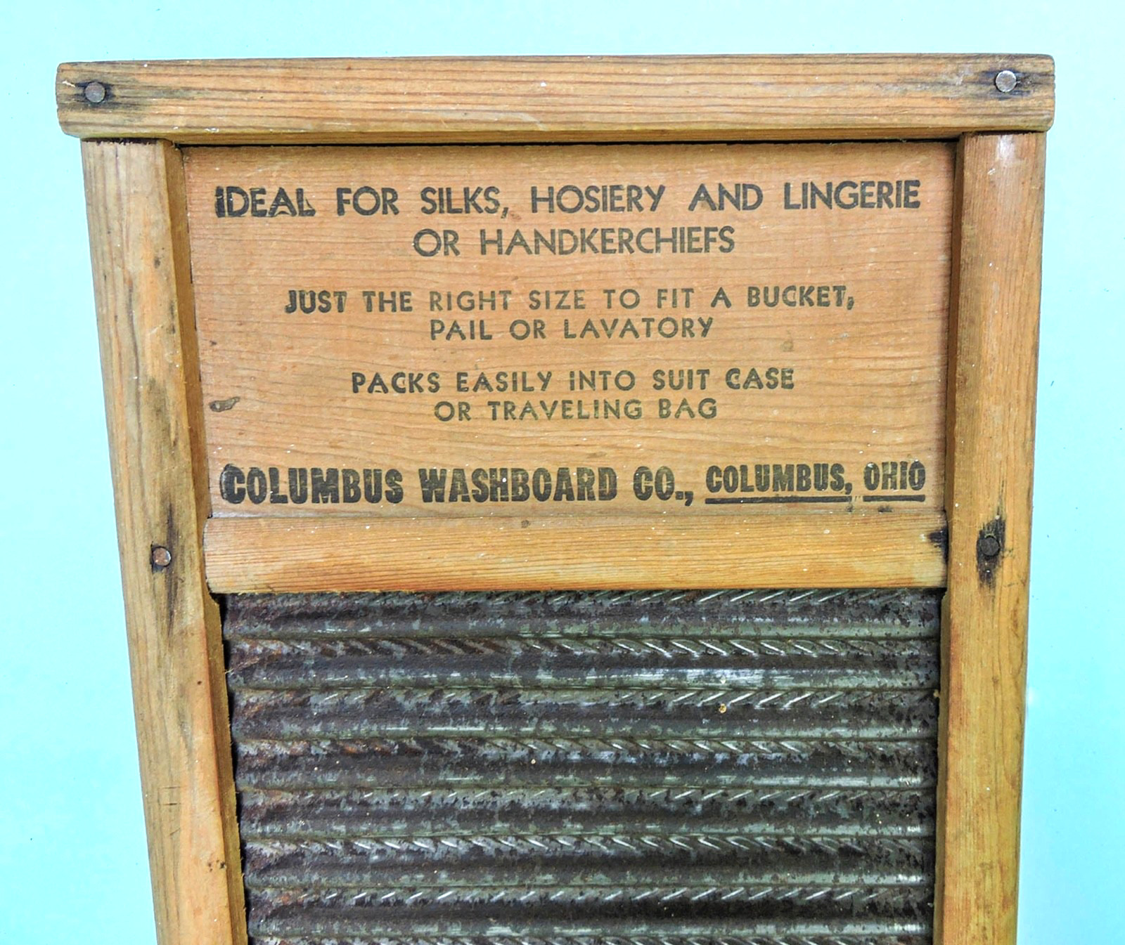 DUBL HANDI WASHBOARD COLUMBUS WASHBOARD CO VINTAGE COLLECTIBLE COUNTRY DECOR