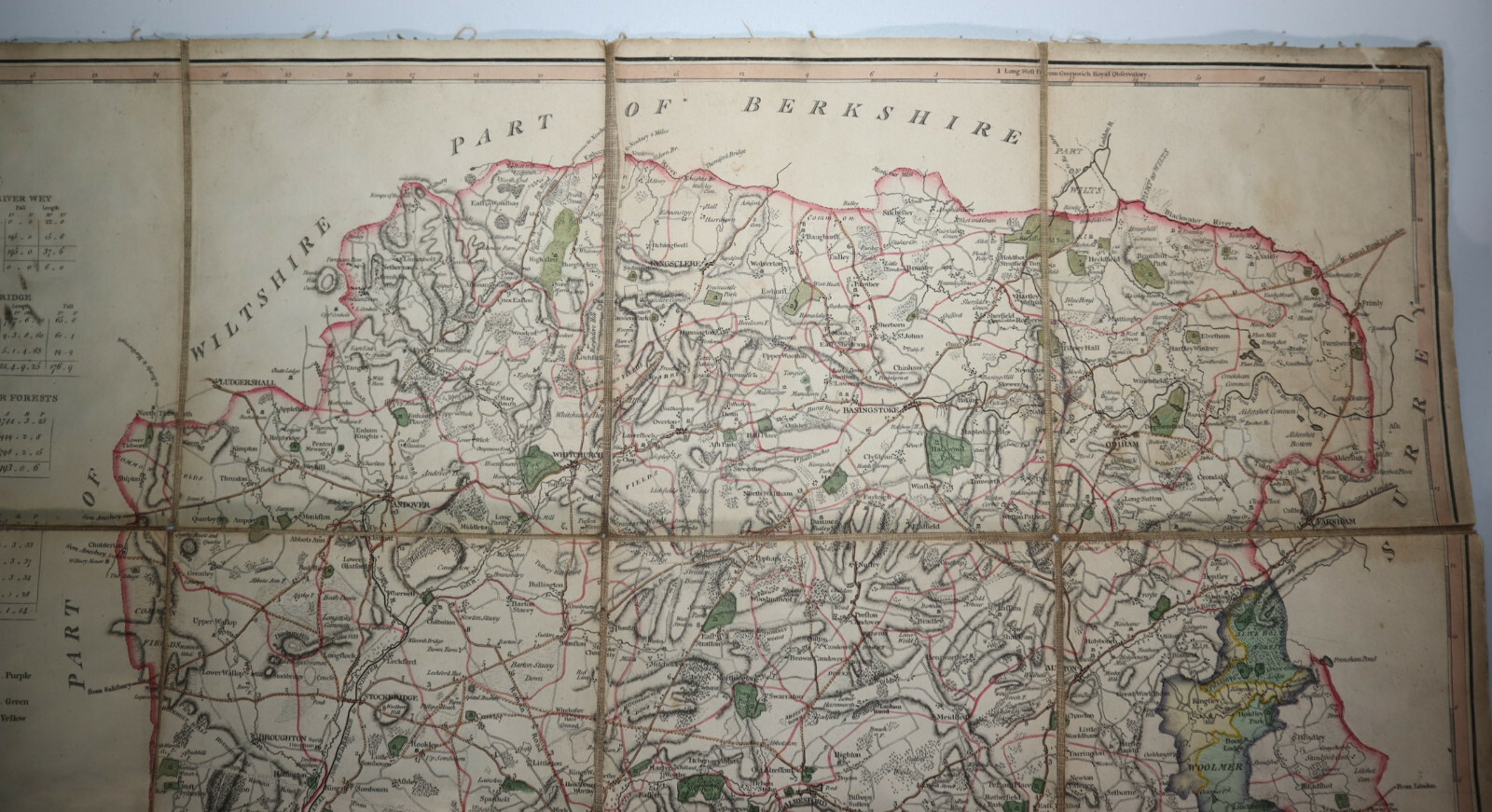 1796 Hampshire or the County of Southampton Isle of Wight Faden Linen Backed MAP