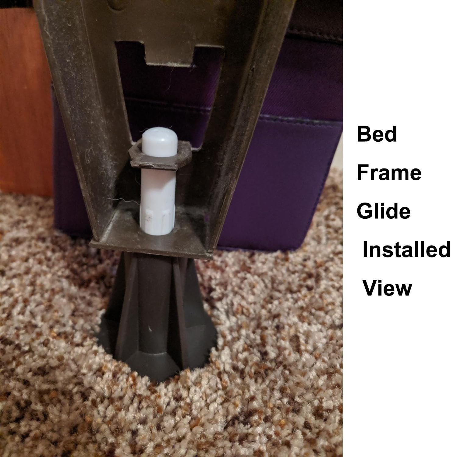 4PCS Steel Stem Replacement Bed Frame Feet with Plastic Inserts Dark Brown