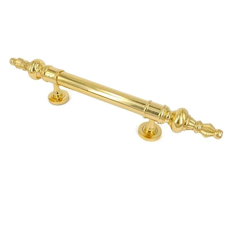 large 50cm DOOR handle pull solid SPUN POLISHED brass old style hollow 18 “