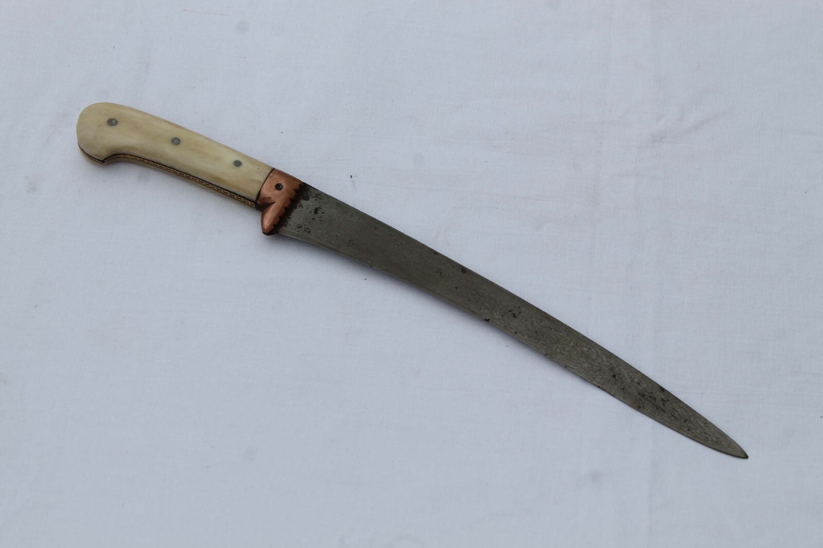 rare Mughal ottoman Islamic gold damascened kard dagger pesh-kabz wootz blade
