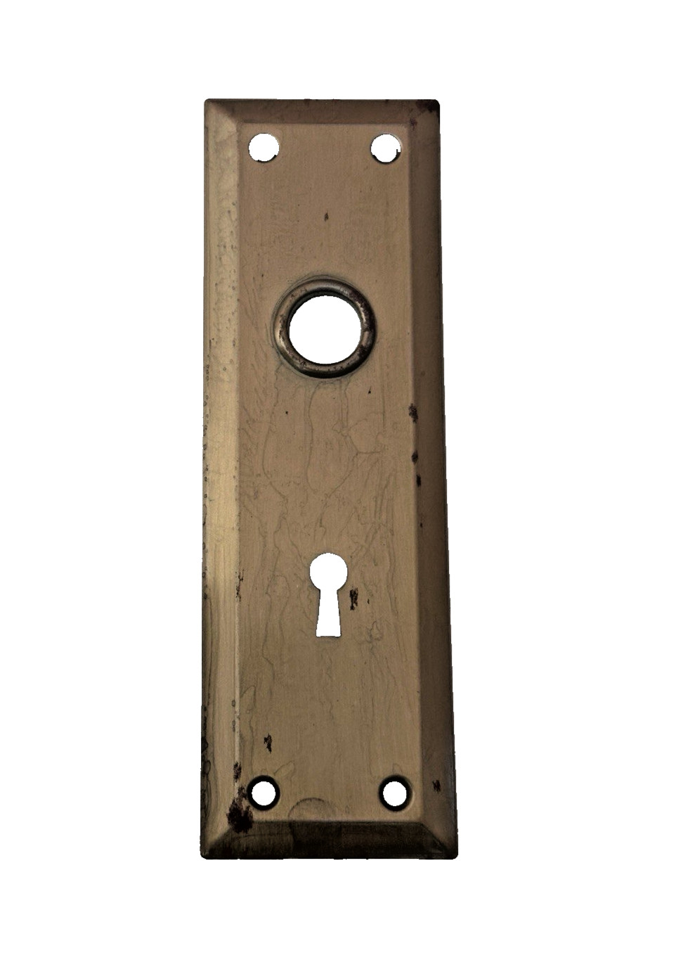 Vintage Brass YALE Mortise Door Lock #5 Knobs w Skeleton Key and Stoppers READ