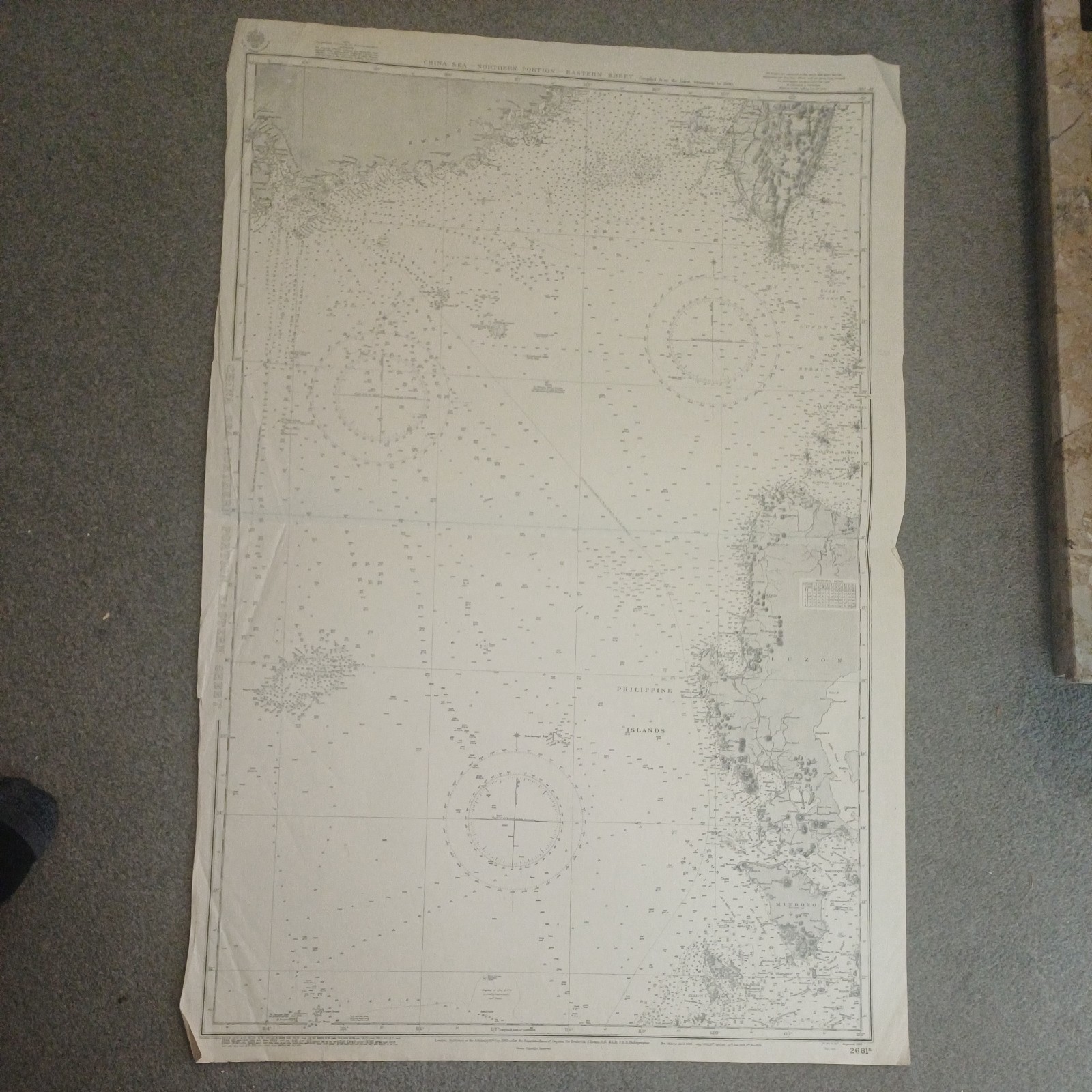 Vintage 1948 Admiralty Chart 2661b China sea northern portion eastern sheet