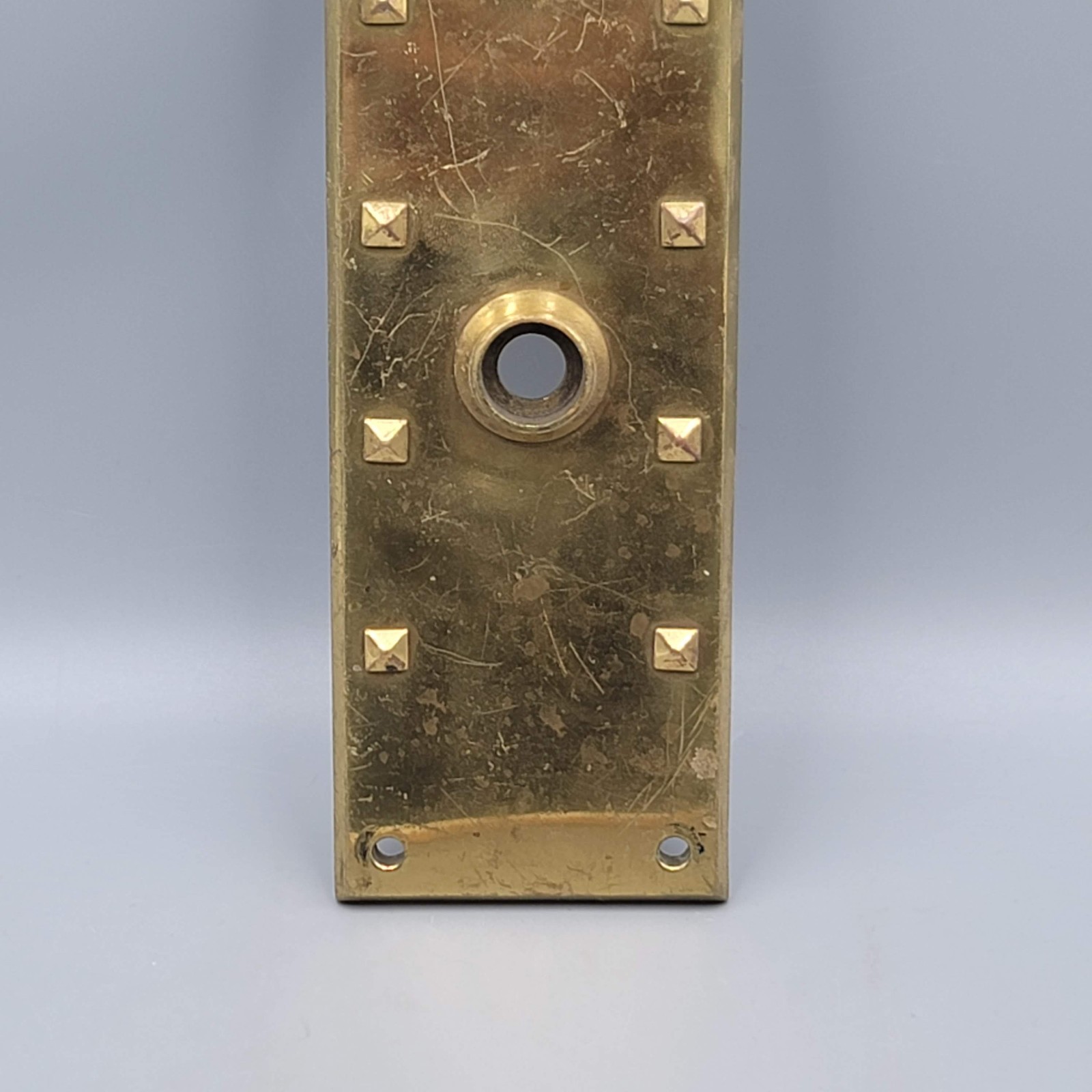 Vintage Pemberton Solid Brass Doorknob Back Plate Deadbolt 12″
