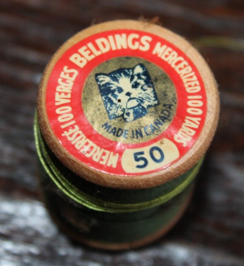 Kitten 50 Spool – Beldings – Corticelli Sewing Peerless Thread – Original label