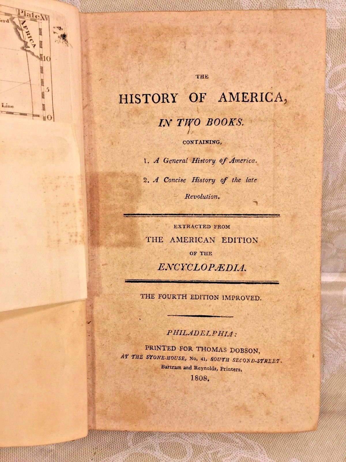 The History of America in Two Books 1808 4th Edition Publ Thomas Dobson Philadel