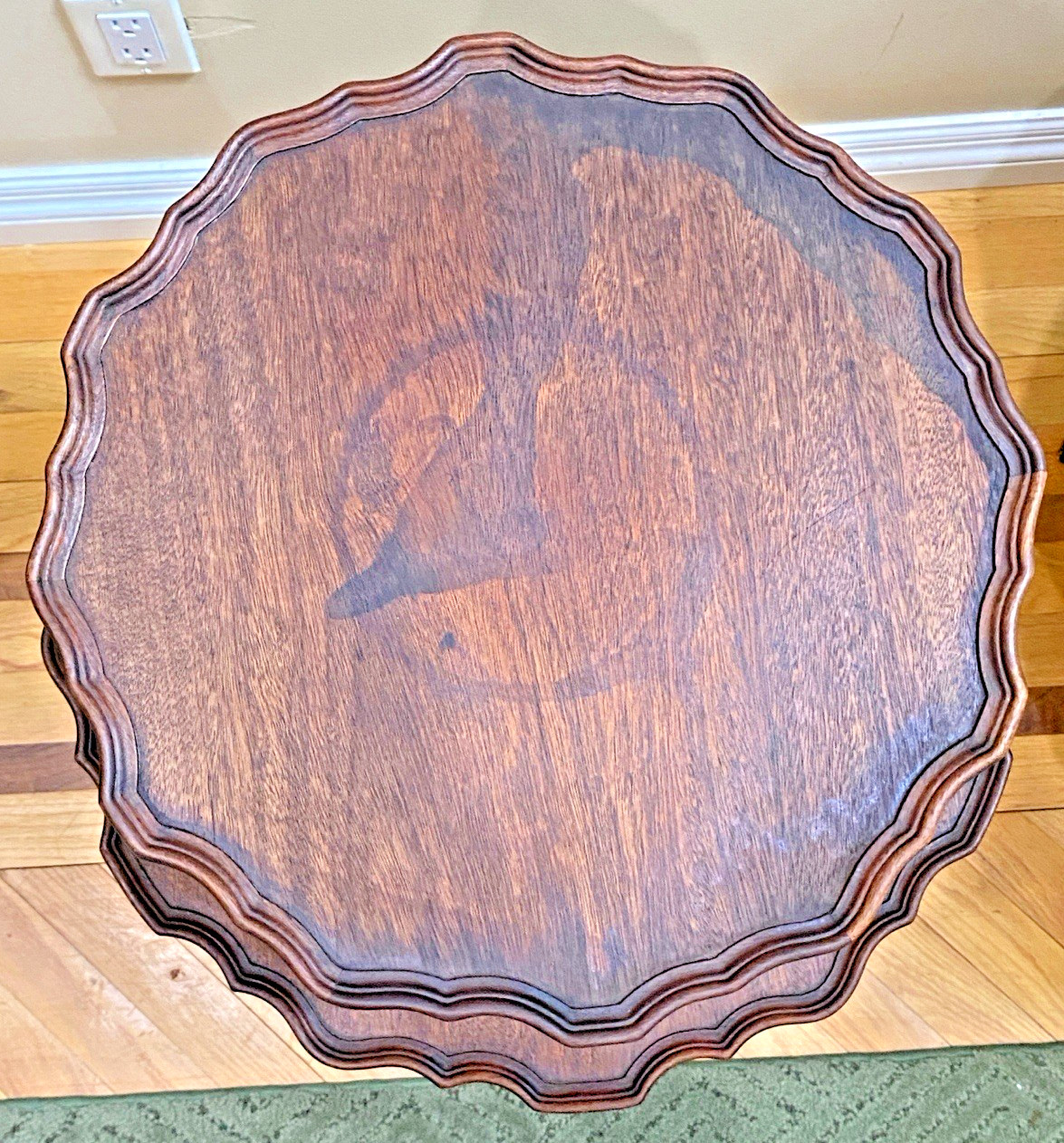 Vtg Ferguson Antique Table 2 Tier Pie Crust Mahogany Wood Claw Foot 30″ Tall