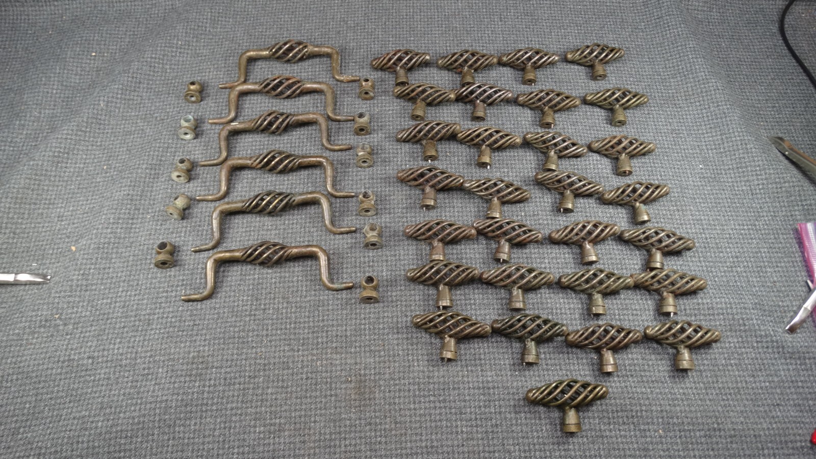 B2 35 Cabinet Drawer Handles pulls with Antique Bronze Finish over iron