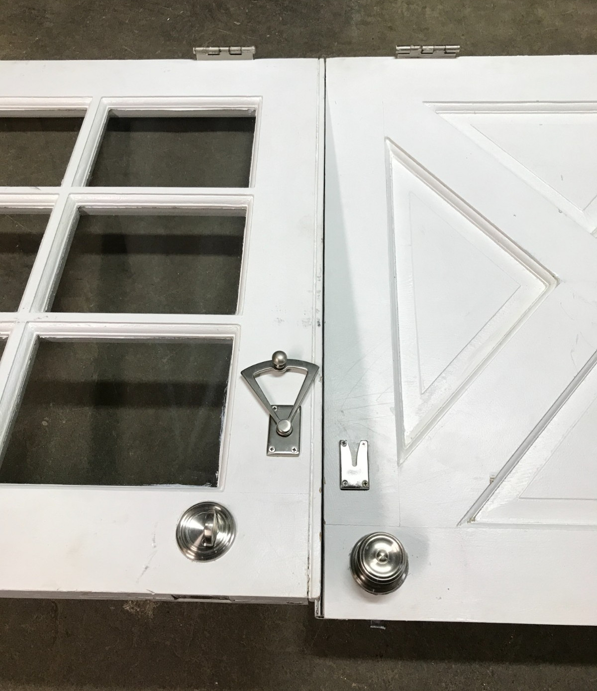 Antique VTG Solid Wood Entryway Shabby Dutch Door 9 Lite 36×80 Chic Old 1812-25B