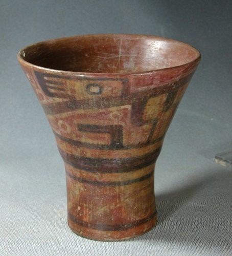 Large Tiahuanaco Polychrome Kero