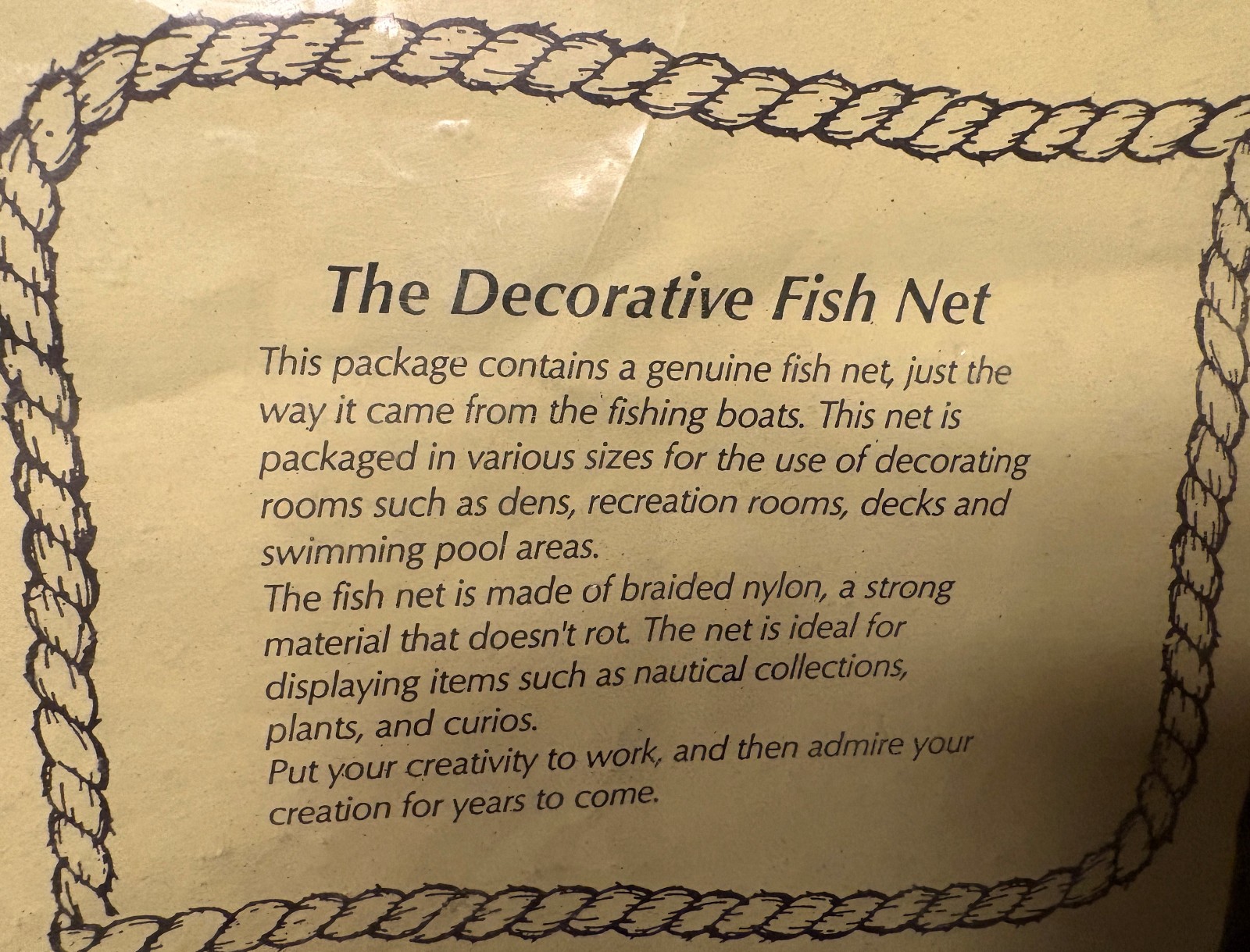 Nautical Decorative Fish Net 3’ x 5’