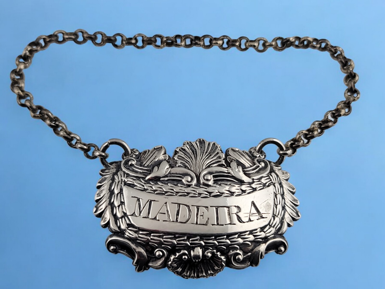 English Sterling Silver Liquor Tag Label CHARLES FOX I of London c1822 MADEIRA