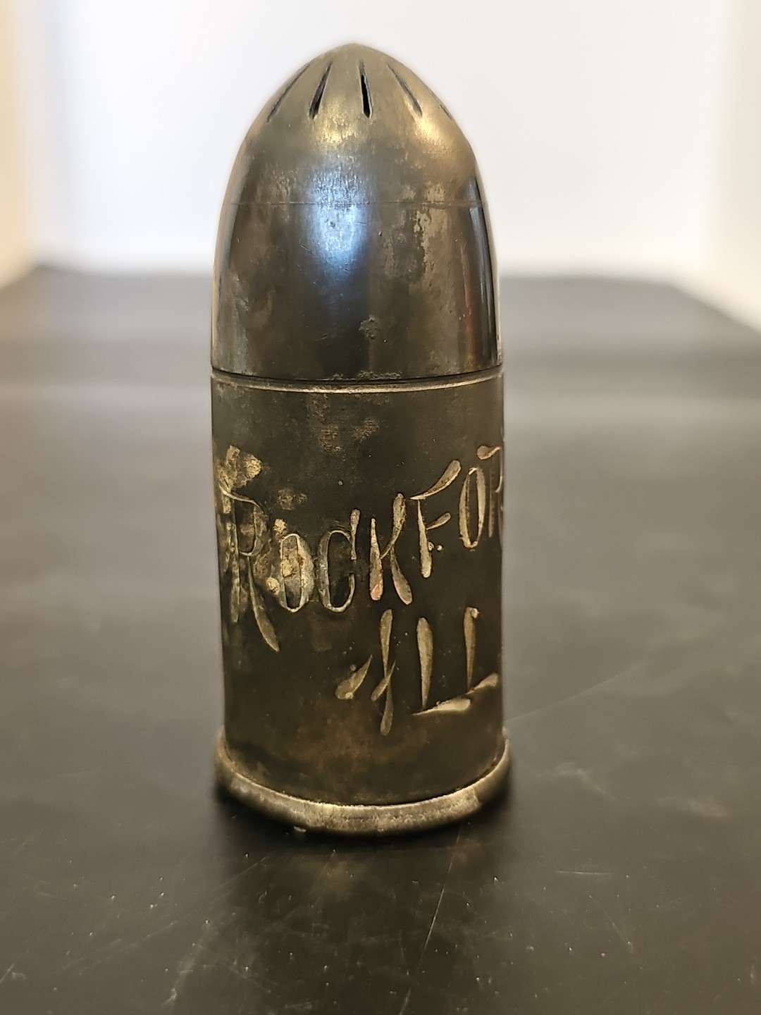 Vtg Rockford Silver Co WW1 Trench Art 1 Rockford ILL 3.5″