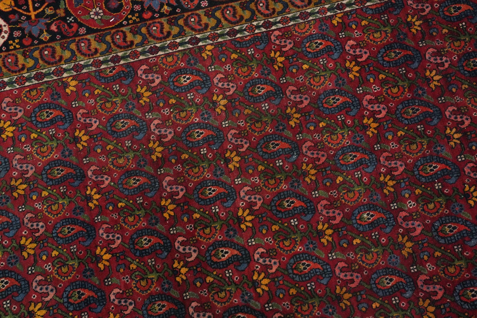 Vegetable Dye Red Wool Hand-made Traditional Living Room Semi-Antique Rug 9×13