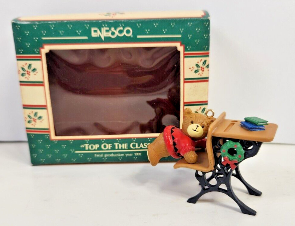 ENESCO 1989 TOP OF THE CLASS BEAR ORNAMENT 565237 LUCY AND ME