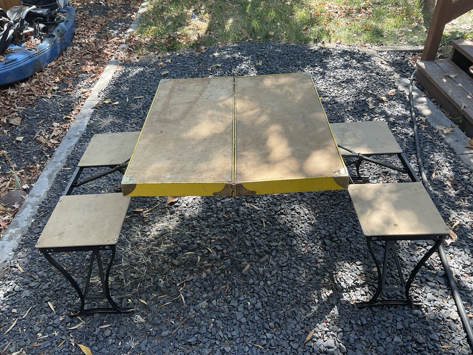 Handy Table and Chair Set by Milwaukee Stamping Co. Good Condition