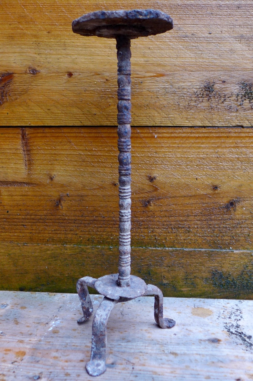 Nice and rare IRON standard for a oillamp, Roman Byzantine 4th-8 century AD.
