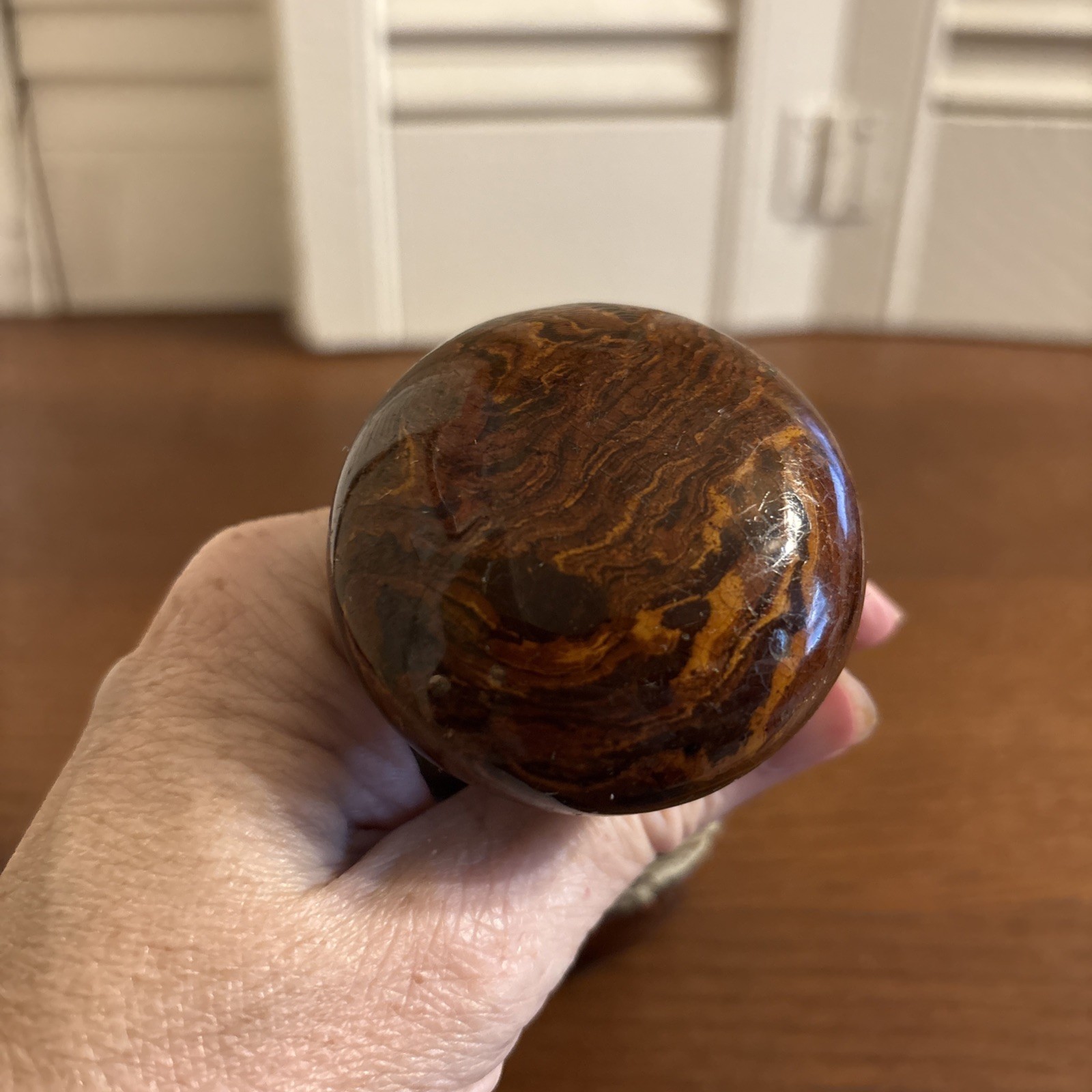 Vintage Brown Marble Swirl Porcelain Round Door Knob Set