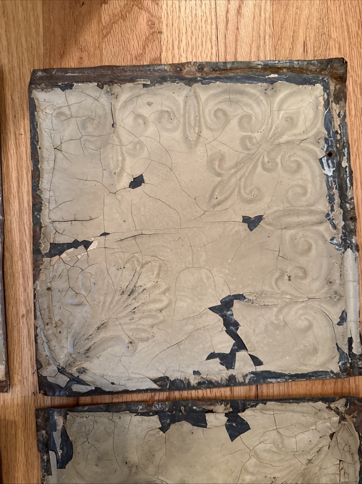 Antique Pressed Tin Ceiling Tiles 12”x12”Architectural Salvage Lot Of 8
