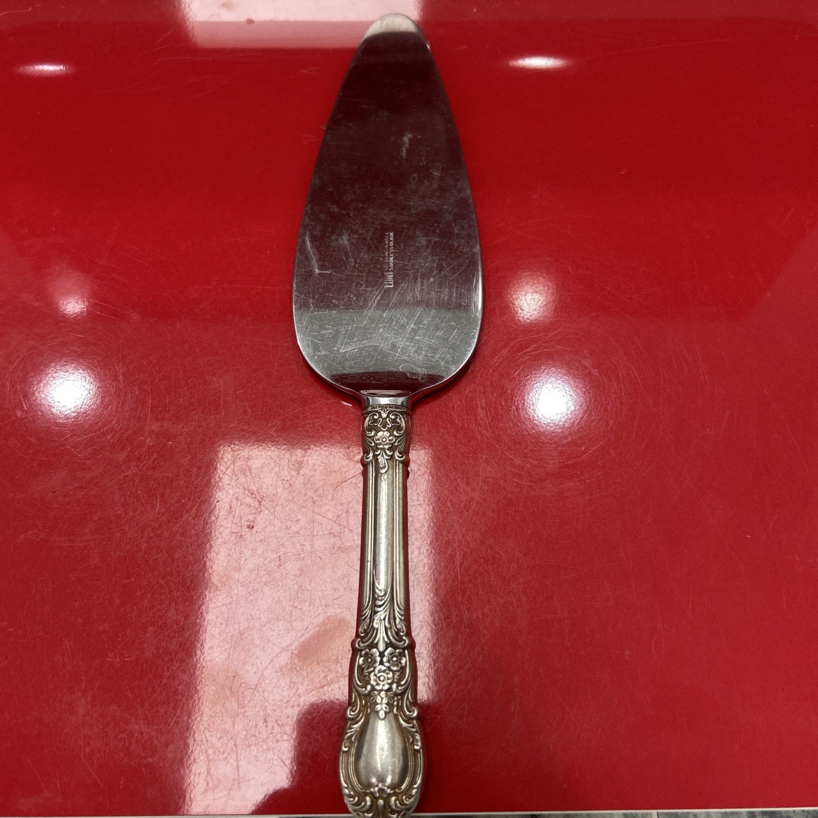 Vintage .925 Sterling Silver Handled Cake Server With Stainless Blade