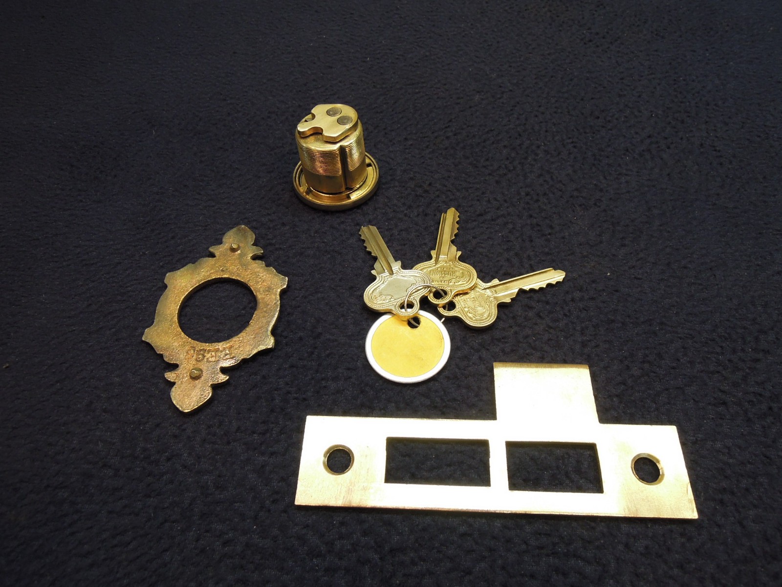 Antique Entry Mortise Lock Brass Pull Handle Cylinder Lock w/ 3 keys – Russwin