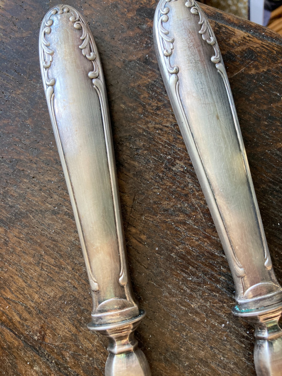 Vintage Silverplate R. PAU France Salad Server Set Fork Spoon LG BOXED CASED SET