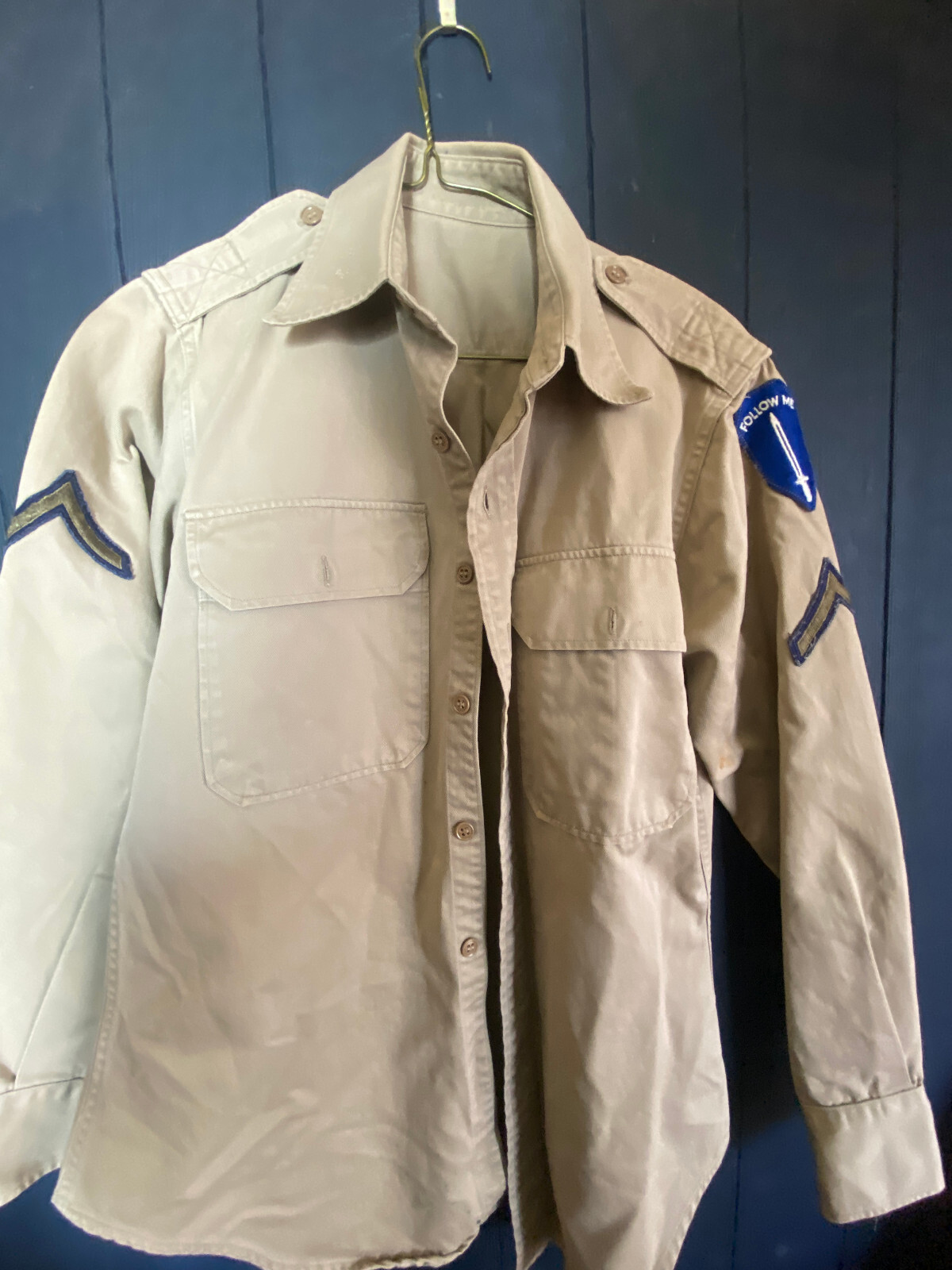 Vintage 1952 U.S. Army Khaki Shirt Sm