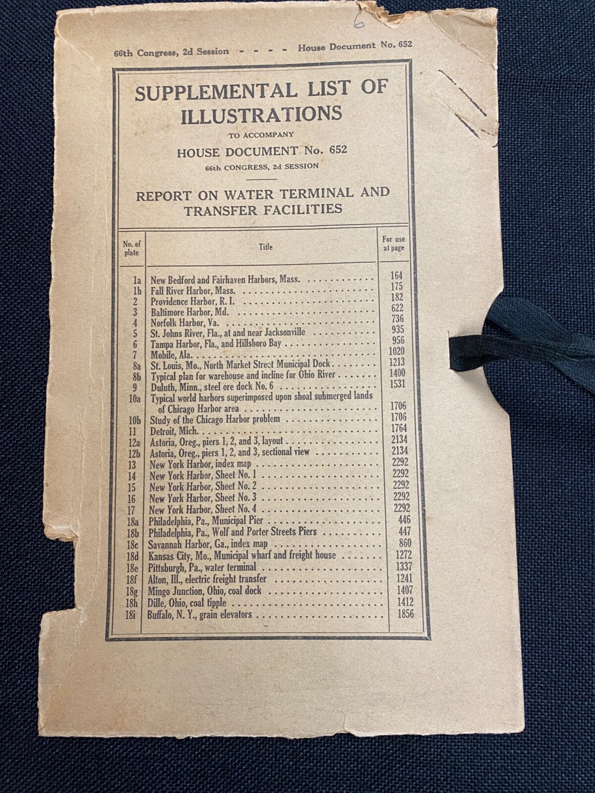 Antique 1919 Chicago Harbor Map War Department Corps Of Engineers US Army