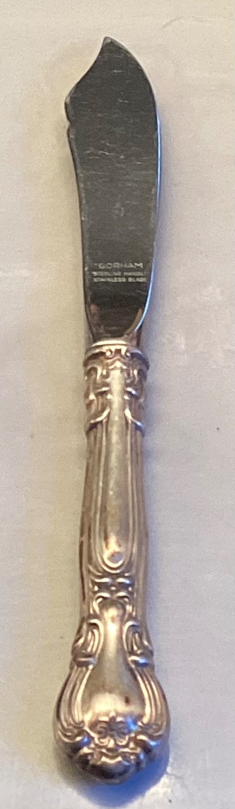 Gorham Chantilly Butter Knife -Sterling Handle -Stainless Blade 6 5/8″-READ AD !