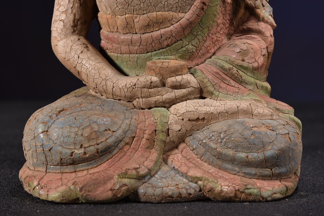 Vintage Carved Wood Wooden Buddha Statue Carving Antique Figurines Bodhisattva