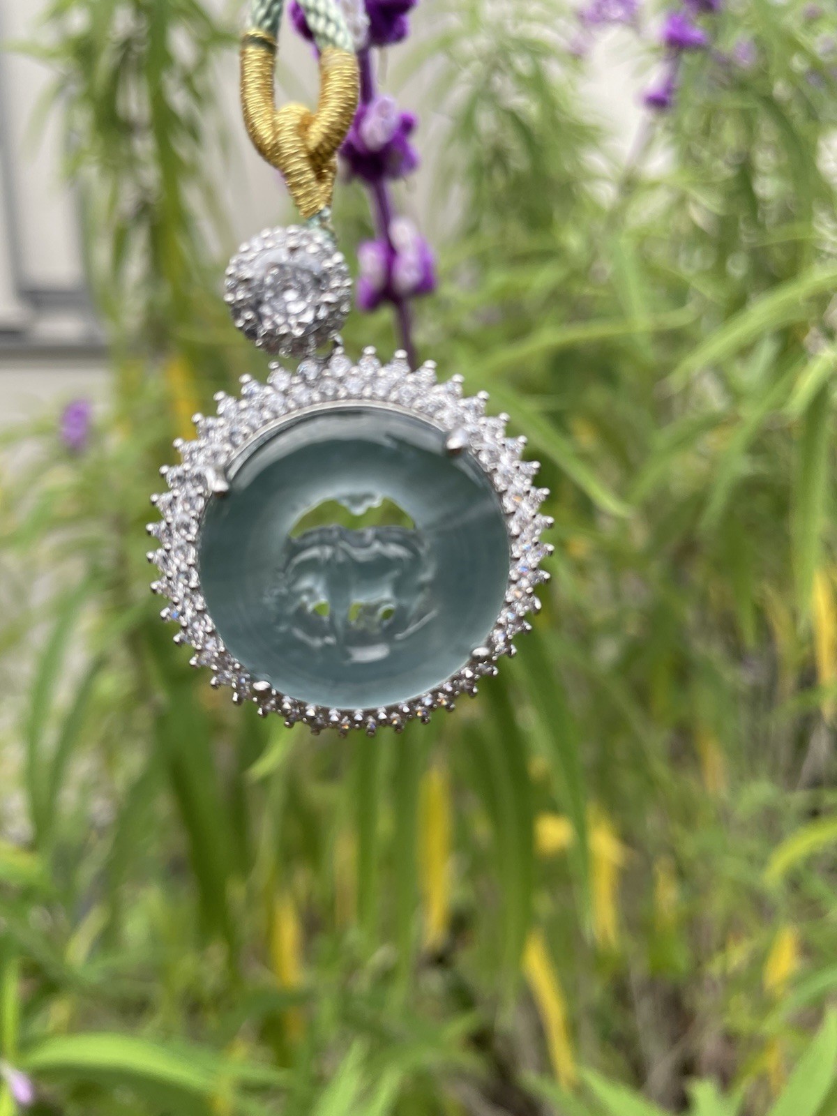 Certified natural Guatemala Jadeite Jade Horse Pendant Necklace