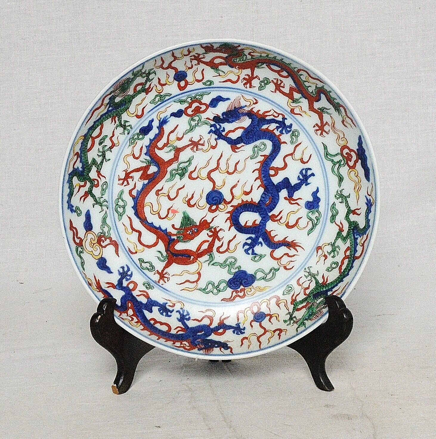 Chinese Dou-Cai Porcelain Plate With Mark M3835