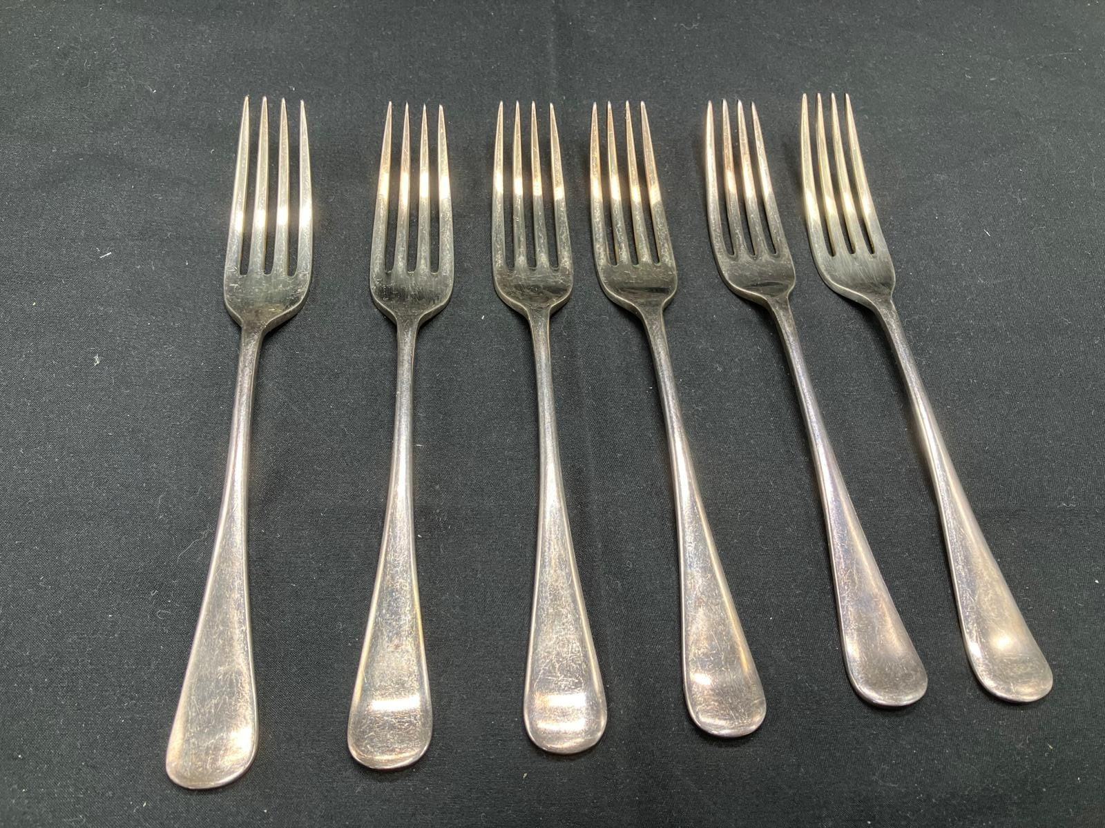 Vintage Set of 6 Mappin & Webb Princess Plate Forks – 7.25 inches