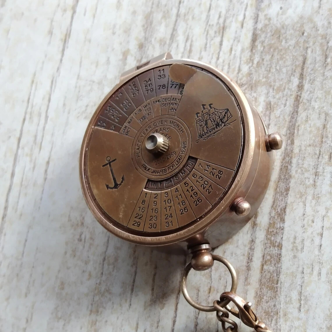 Compass, Personalised Compass with 100 Years Calendar, Christmas Gift