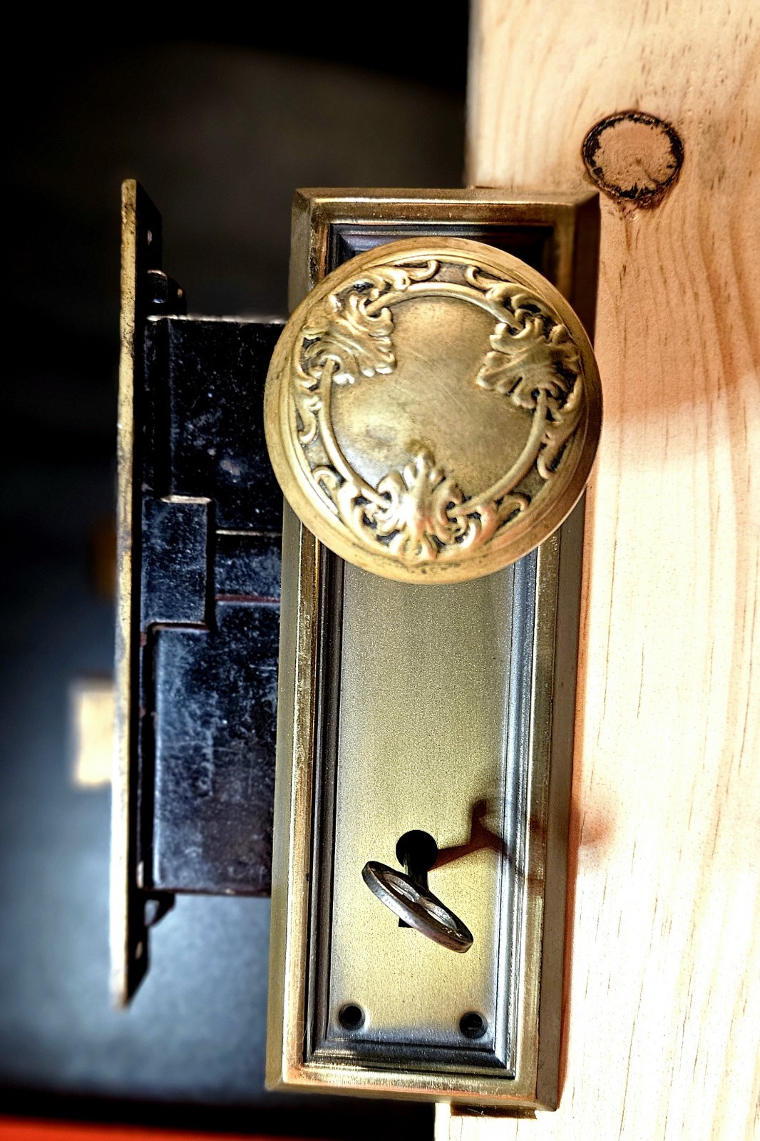 Antique Door Hardware Set Reading Hardware Co. Brass Bronze Steel Mortise Key