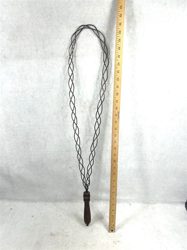 antique rug beater original twisted wire unusual 32 x 5.5 19th c original