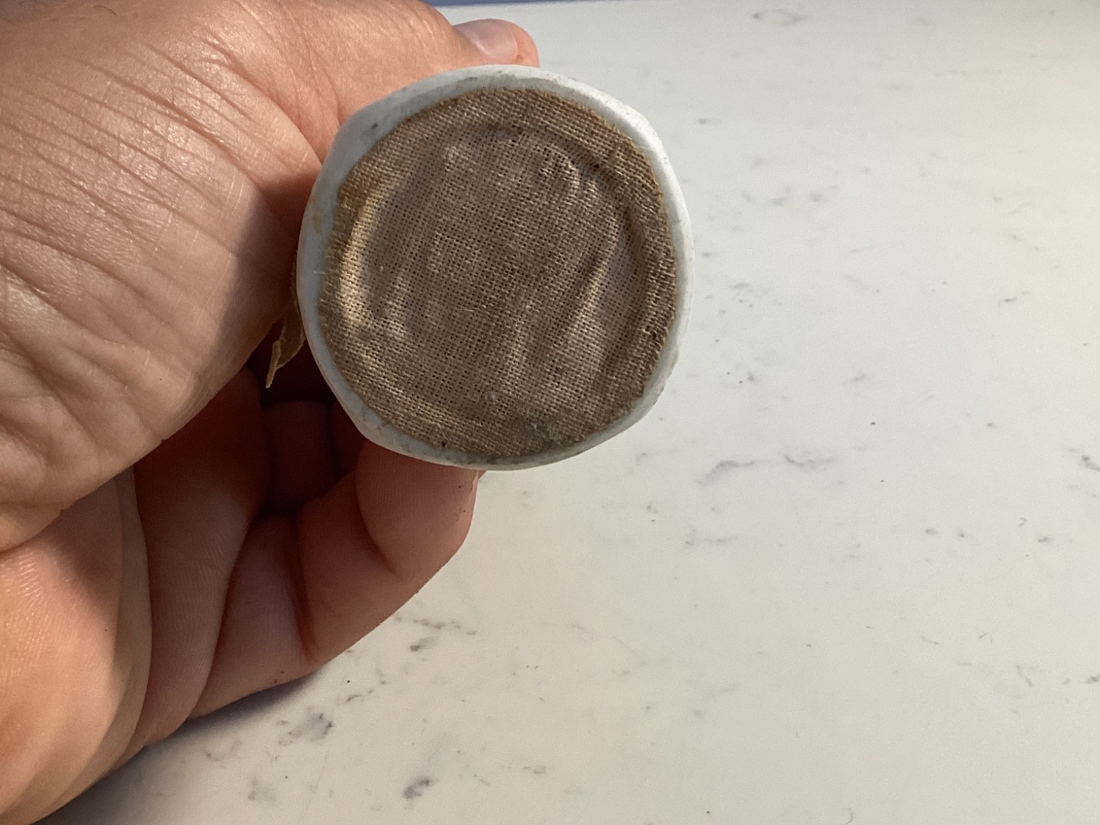 VERY RARE ANTIQUE GERMAN PORCELIAN FIGURAL LITTLE BOY TAPE MEASURE MUST SEE NR