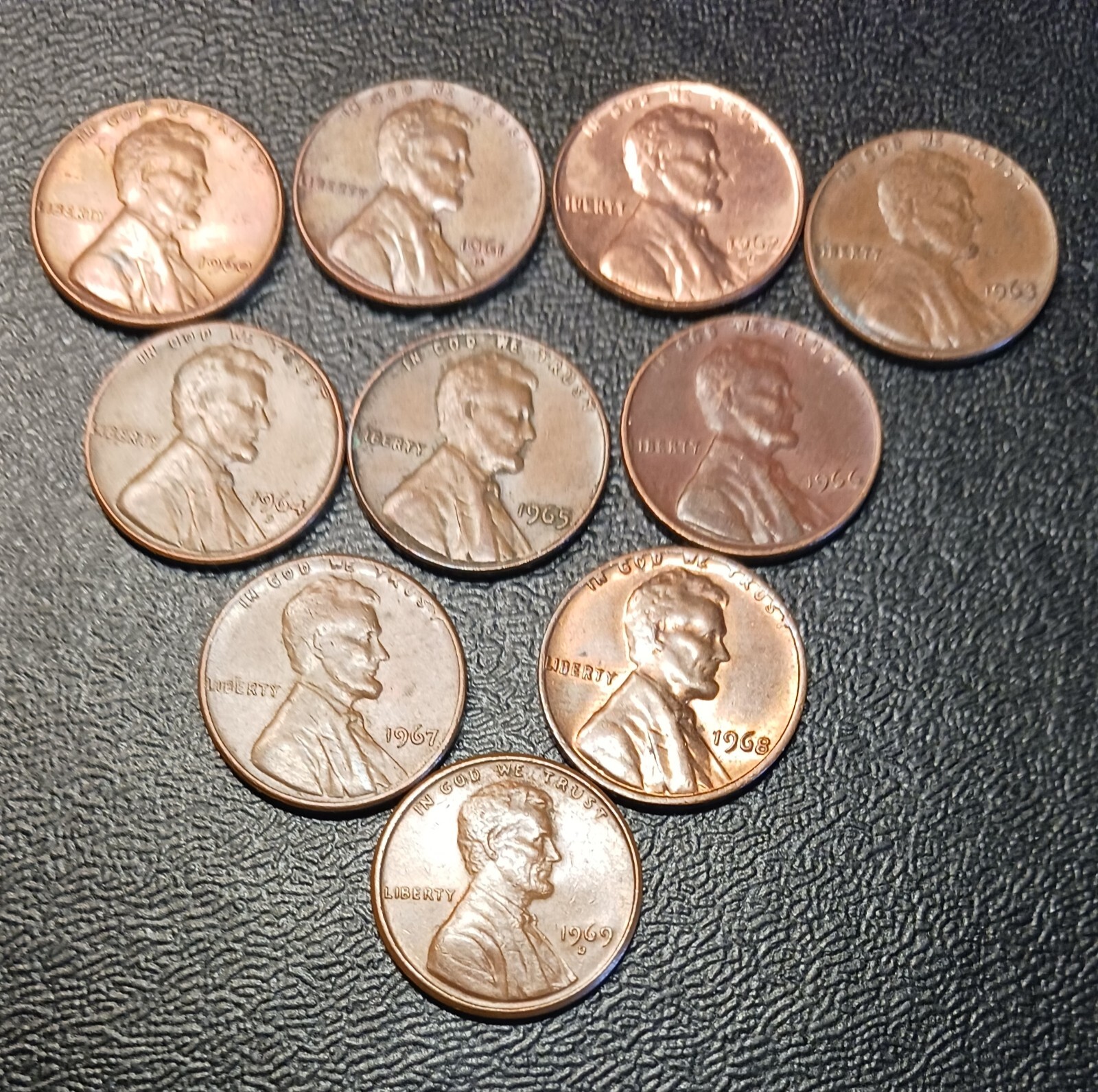1960 – 1969 USA LINCOLN WHEAT PENNIES LOT OF 10