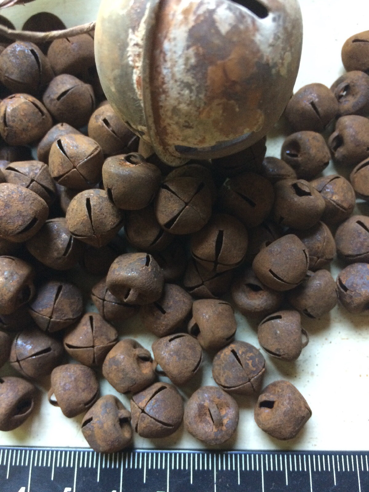 72~ Primitive Rusty Rust JINGLE BELLS Bell 12mm 1/2″ in .47″ Christmas Crafts *