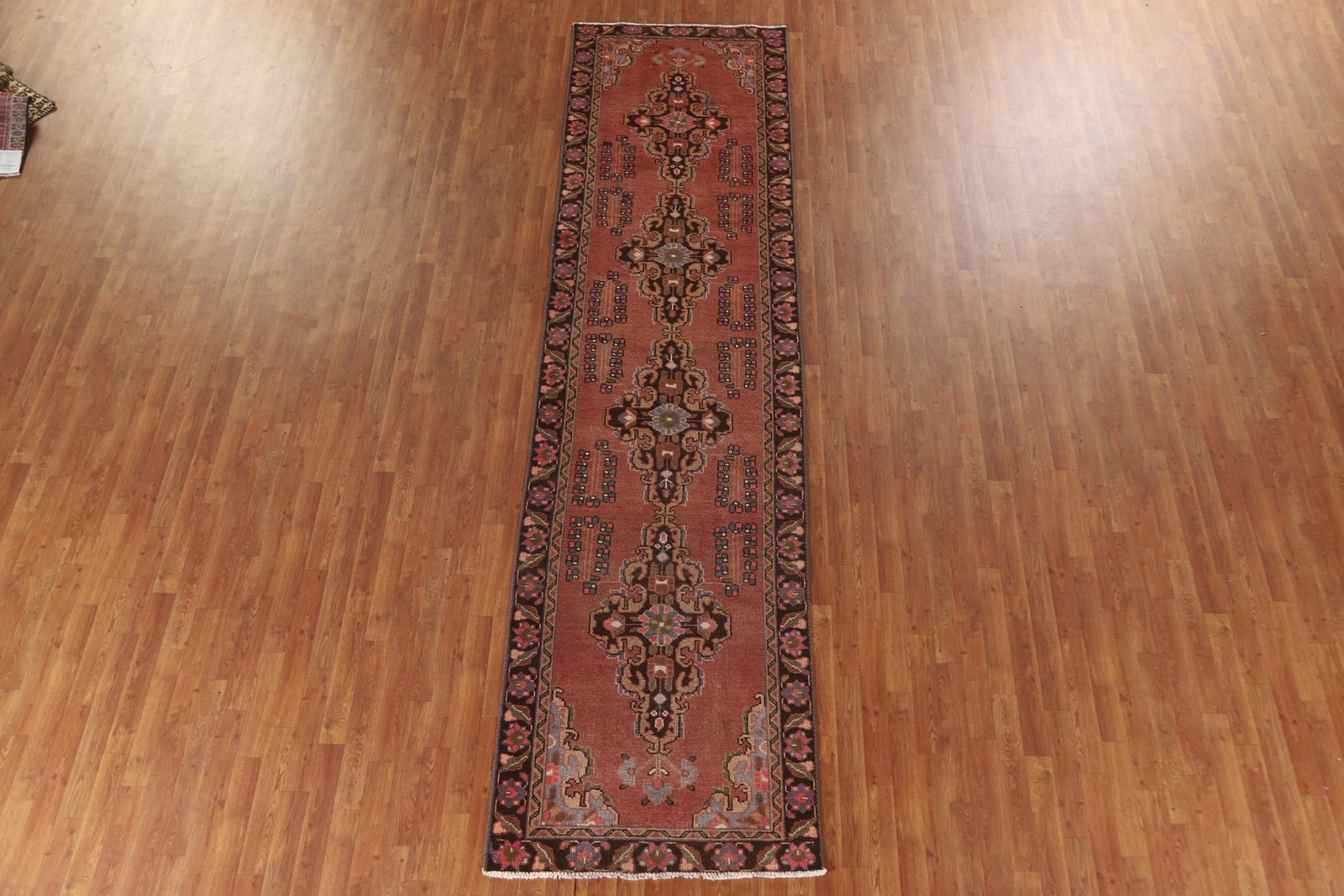 Geometric 13 ft Runner Rug 3×13 Wool Handmade Traditional Hallway Carpet
