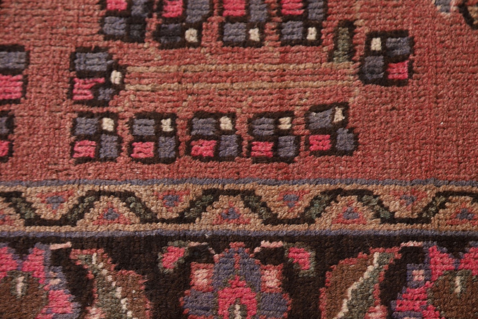 Geometric 13 ft Runner Rug 3×13 Wool Handmade Traditional Hallway Carpet