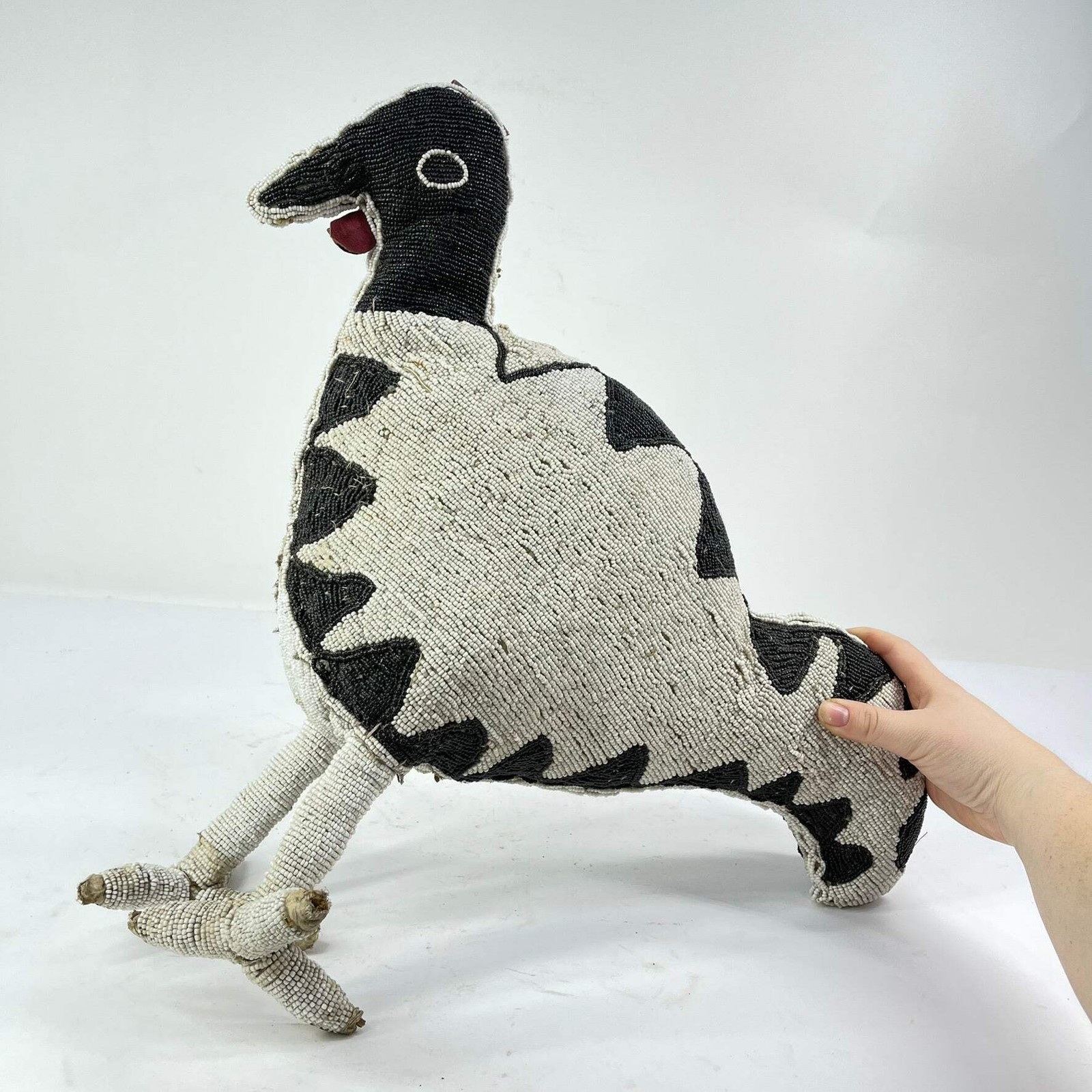 Yoruba Beaded Black and White Chicken Nigeria