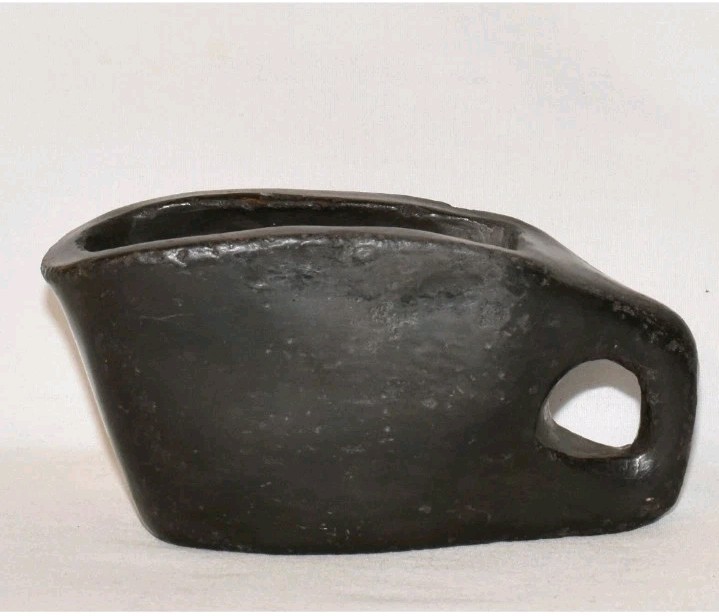 Antique Carved Stone Libation Cup Ceremonial Vessel Ritual Drinking Cup Black