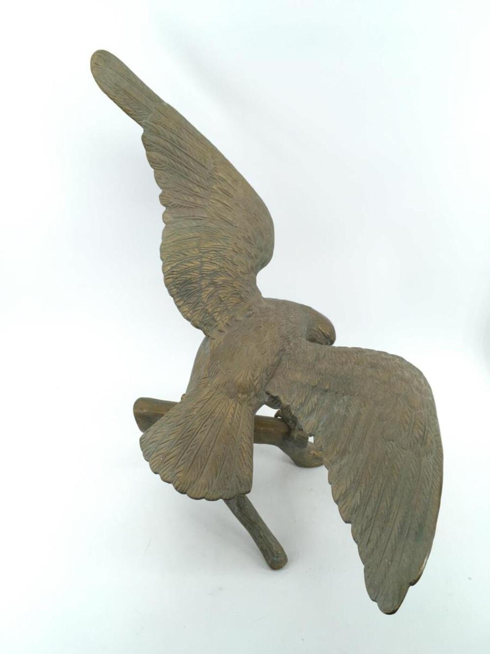 Antique Solid Brass Eagle Landing Sculpture 20L x 14W x 21.25H 1/1 On eBay