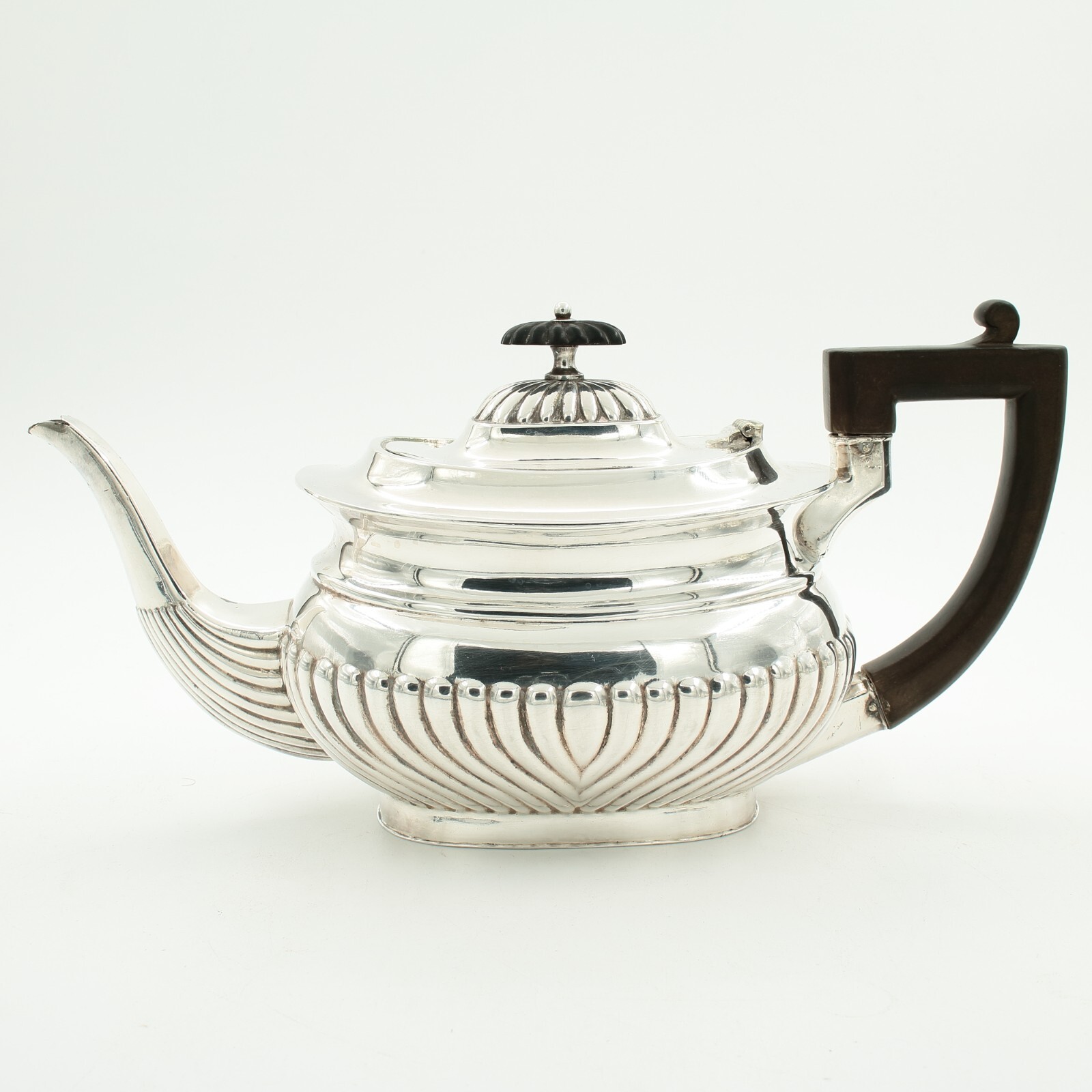 Antique Silver Plated Tea Set Half Reed Design by Robert Pringle of London