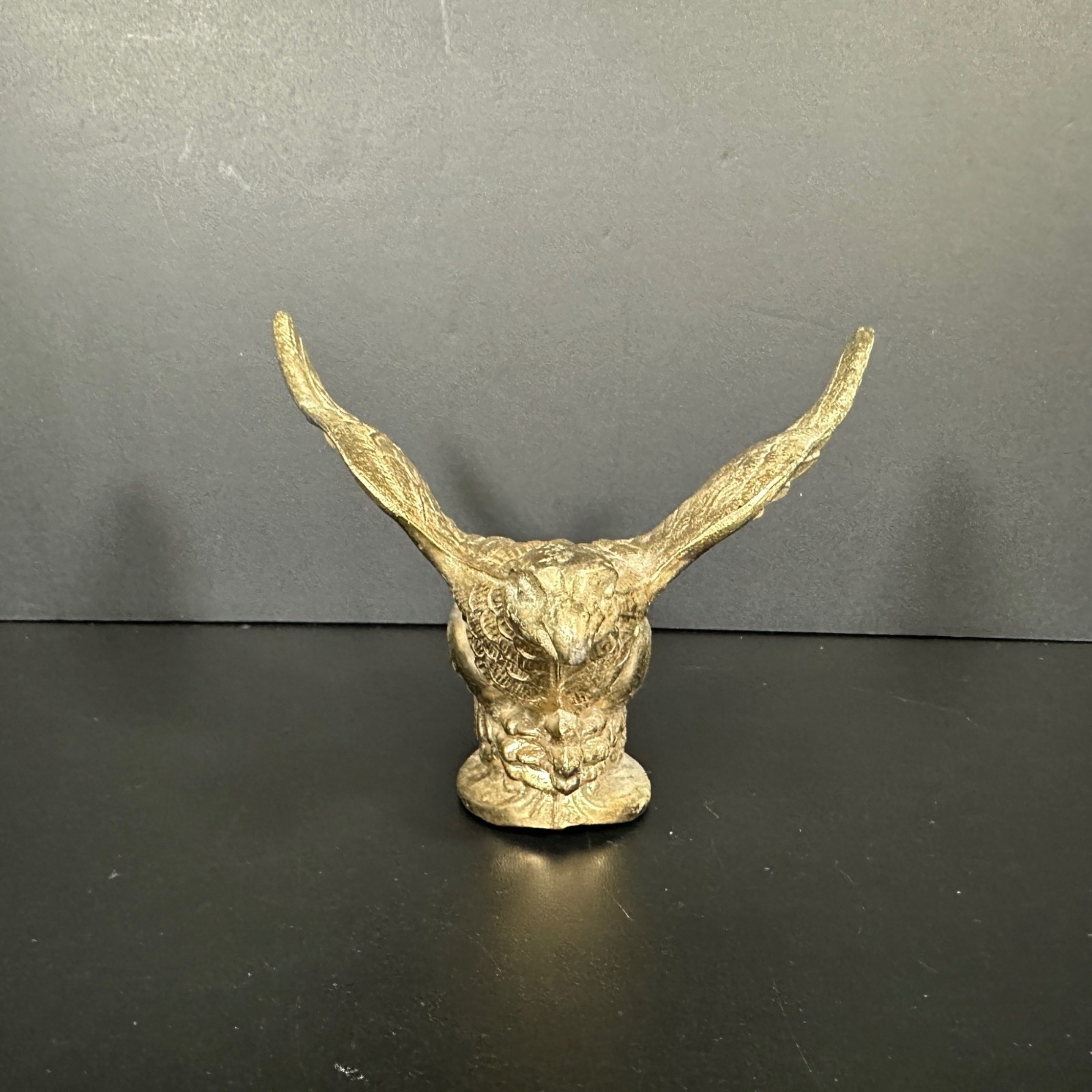 VTG Federal Style Brass American Eagle w Three Arrows Flagpole or Clock Finial
